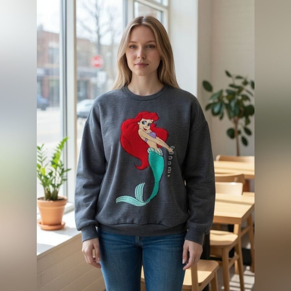 Disney Gray Sweater with Ariel Graphic